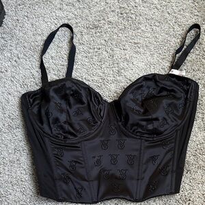 Victoria's Secret Black Satin Corset Bra